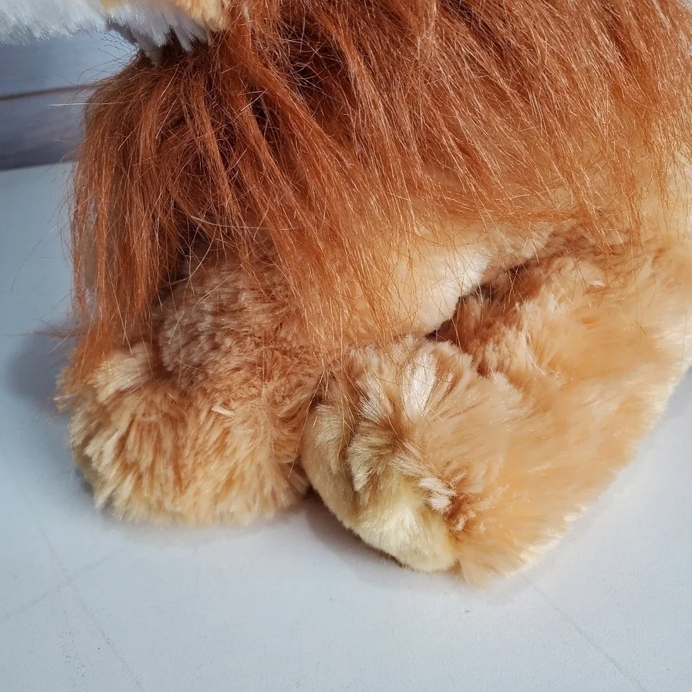 Aurora World Destination Nation Golden Brown Furry Lion Stuffed Animal 12 Inch